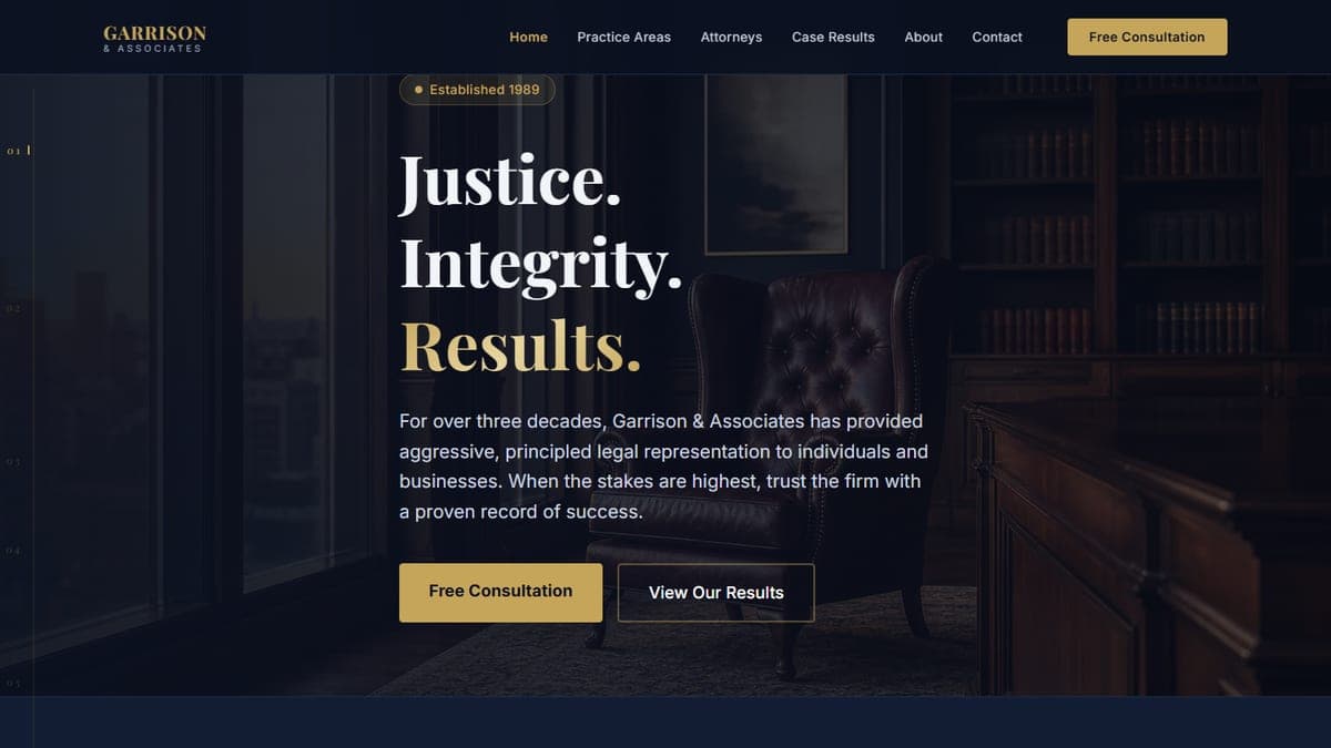 Garrison & Associates Law – Web Application