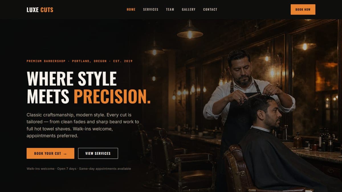 Luxe Cuts Barbershop – Web Application