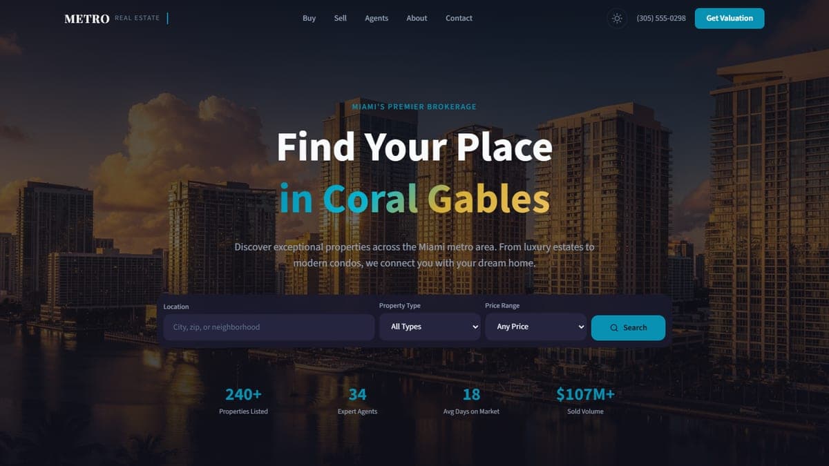 Metro Luxury Real Estate – Web Application