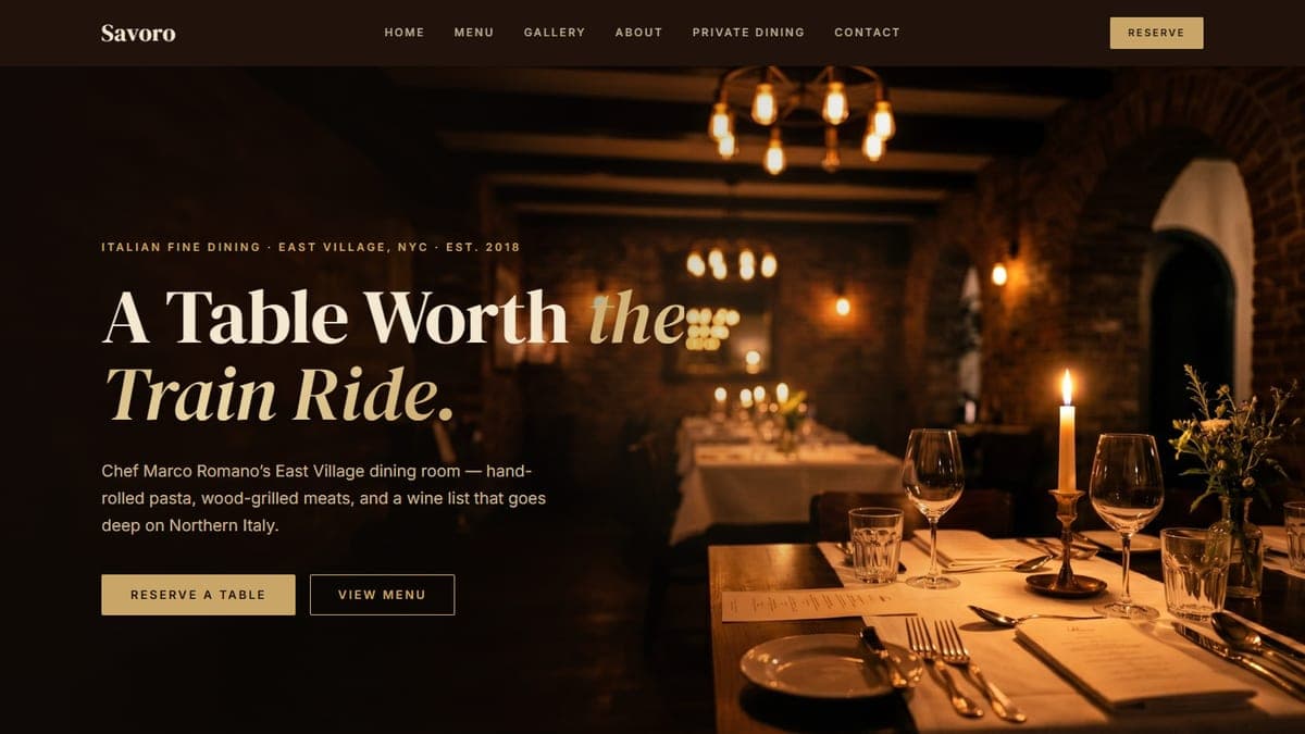 Savoro Restaurant – Web Application